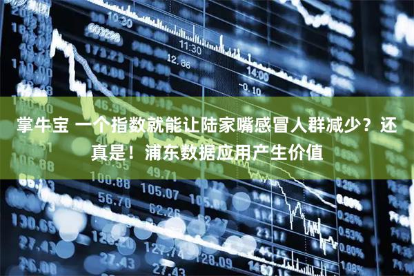 掌牛宝 一个指数就能让陆家嘴感冒人群减少？还真是！浦东数据应用产生价值